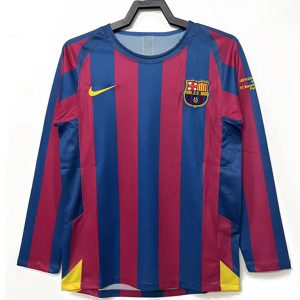 Camiseta FC Barcelona Primera Manga Larga Equipacion Retro 2005 2006