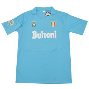 Camiseta Napoli Primera Equipacion Retro 1987 1988 Azul