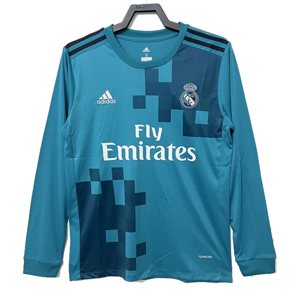 Camiseta Real Madrid Tercera Manga Larga Equipacion Retro 2017 2018