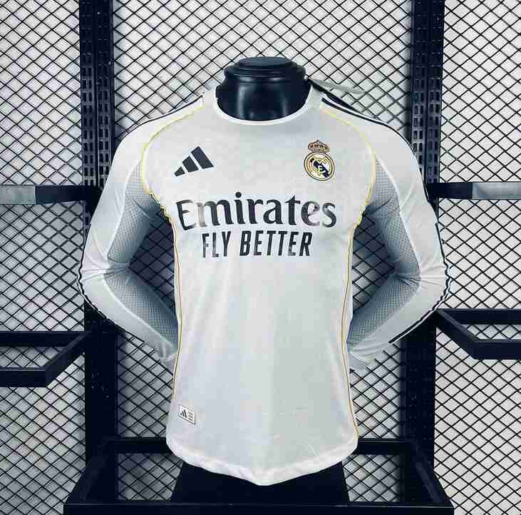 Camiseta Real Madrid Primera Manga larga Equipacion 2025 2026 Versión Jugador