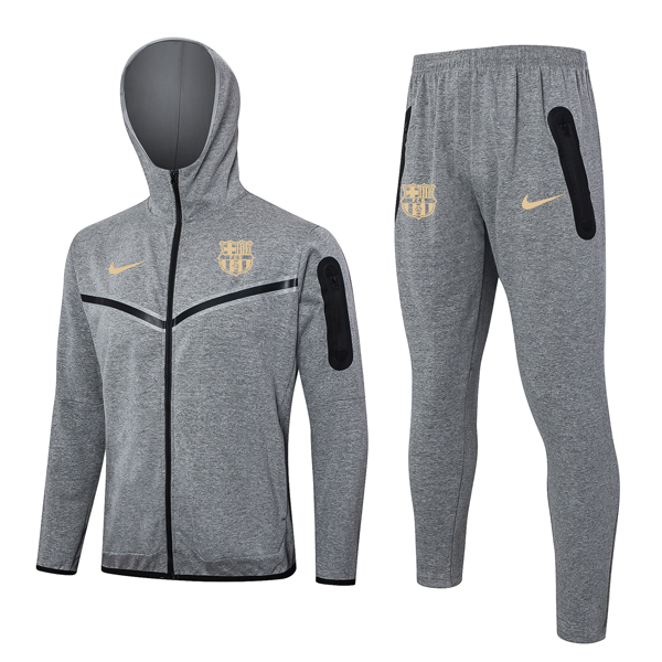 Chandal Con Capucha Barcelona 2024-2025 Gris