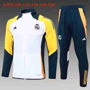 Chandal Niños Real Madrid 2024 2025 Blanco Amarillo