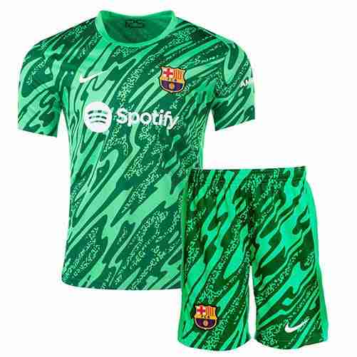 Equipacion FC Barcelona Conjunto Niños Portero 2024 2025 Verde