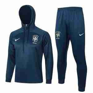 Sudadera Con Capucha Brasil 2024 2025 Azul