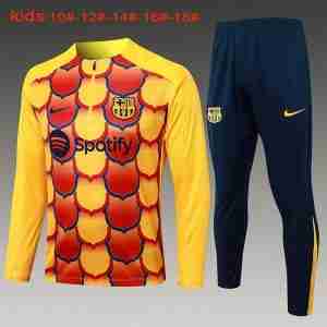 Sudadera De Training Niños FC Barcelona 2024 2025 Amarillo Rojo