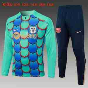 Sudadera De Training Niños FC Barcelona 2024 2025 Verde Azul