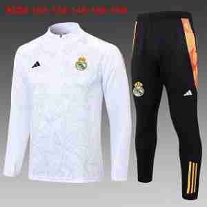 Sudadera De Training Niños Real Madrid 2024 2025 Blanco Gris