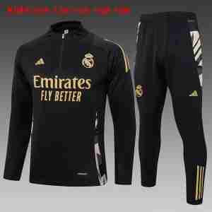 Sudadera De Training Niños Real Madrid 2024 2025 Negro Amarillo