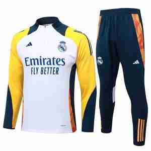 Sudadera De Training Real Madrid 2024 2025 Blanco Amarillo