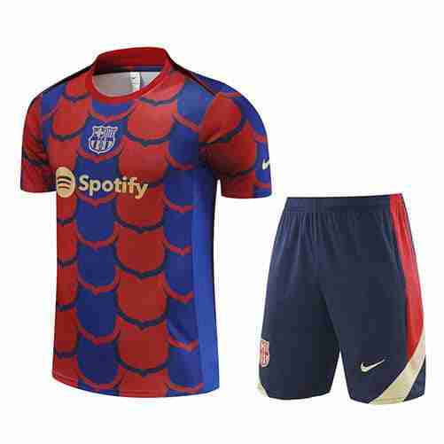 Tailandia Camiseta Conjunto FC Barcelona Entrenamiento Equipacion 2024 2025 Azul Rojo