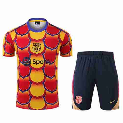 Tailandia Camiseta Conjunto FC Barcelona Entrenamiento Equipacion 2024 2025 Naranja