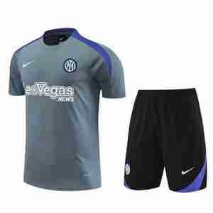 Tailandia Camiseta Conjunto Inter Milan Entrenamiento Equipacion 2024 2025 Gris Negro