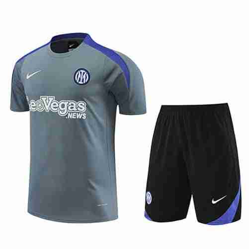 Tailandia Camiseta Conjunto Inter Milan Entrenamiento Equipacion 2024 2025 Gris Negro