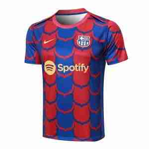Tailandia Camiseta FC Barcelona  Entrenamiento Equipacion 2024 2025 Azul Rojo