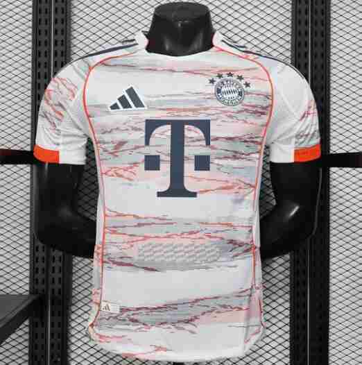 Camiseta Bayern Munich Segunda Equipacion 2025 2026 Versión Jugador Blanco