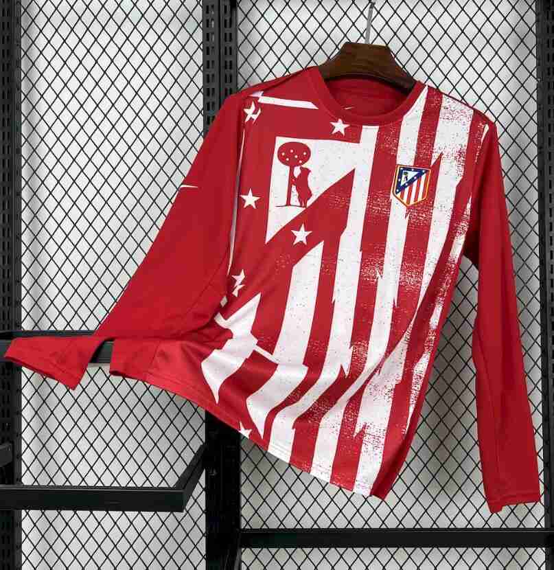 Tailandia Camiseta Atlético De Madrid Pre Match Manga larga Equipacion 2025 2026 Rojo