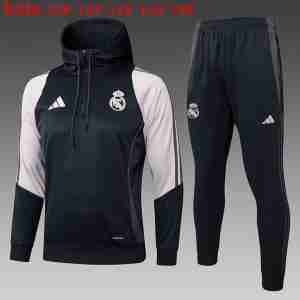 Sudadera Con Capucha Niños Real Madrid 2025 2026 Negro Rosa