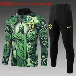 Sudadera Entrenamiento Niños Brasil 2025 2026 Verde
