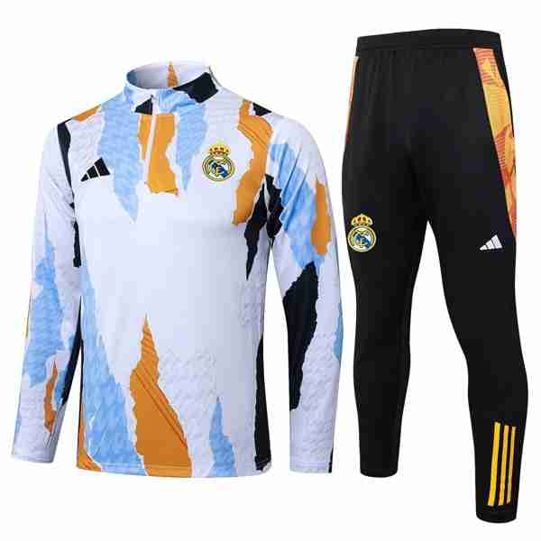 Sudadera De Training Real Madrid 2025-2026 Blanco Naranja