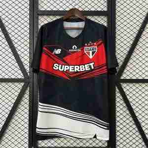Tailandia Camiseta Sao Paulo Pre Match Equipacion 2025 2026 Negro Rojo
