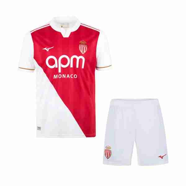 Camiseta AS Monaco 1ª Niño 2025-2026 Camiseta AS Monaco Conjunto Niños Primera Equipacion 2025 2026