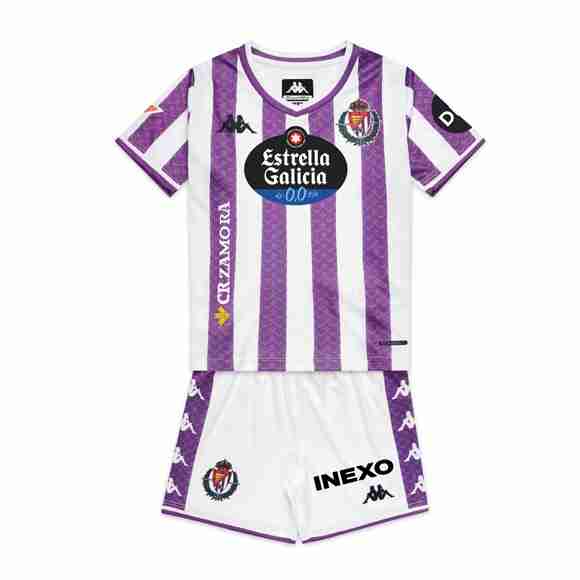 Camiseta Real Valladolid 1ª Niño 2025-2026 Camiseta Real Valladolid Conjunto Niños Primera Equipacion 2025 2026