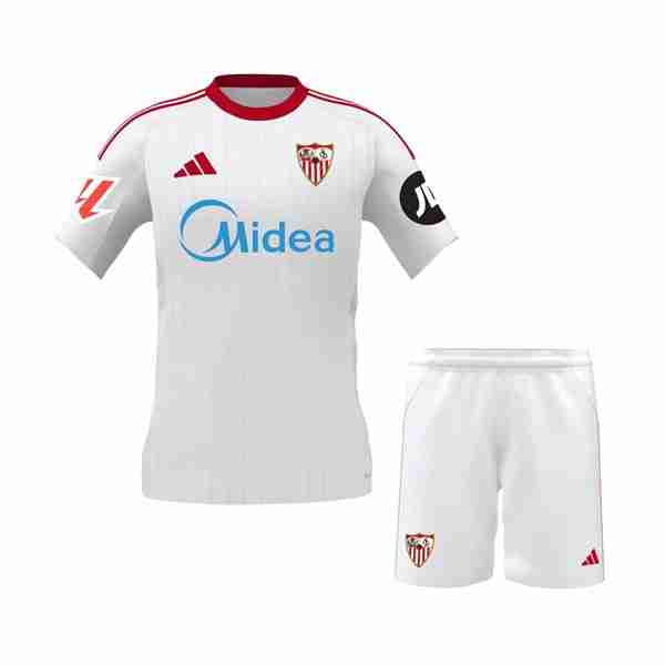 Camiseta Sevilla 1ª Niño 2025-2026 Camiseta Sevilla Conjunto Niños Primera Equipacion 2025 2026