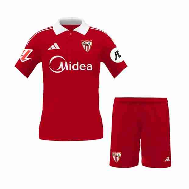Camiseta Sevilla 2ª Niño 2025-2026 Camiseta Sevilla Conjunto Niños Segunda Equipacion 2025 2026