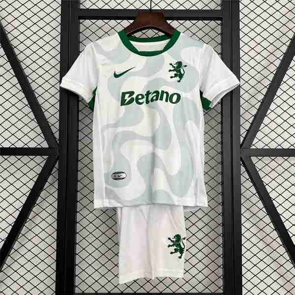 Camiseta Sporting Lisbon 2ª Niño 2025-2026 Camiseta Sporting De Lisboa Conjunto Niños Segunda Equipacion 2025 2026
