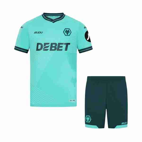 Camiseta Wolves 2ª Niño 2025-2026 Camiseta Wolves Conjunto Niños Segunda Equipacion 2025 2026