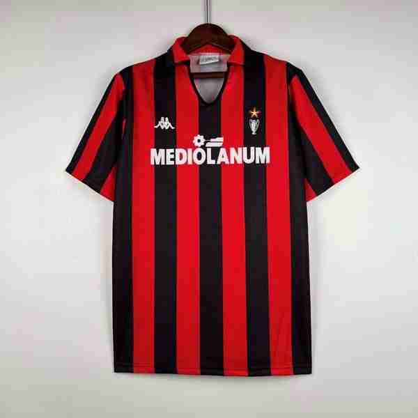 Tailandia Camiseta AC Milan 1ª Retro 1989-1990 Tailandia Camiseta AC Milan Primera Equipacion Retro 1989 1990