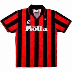 Tailandia Camiseta AC Milan Primera Equipacion Retro 1993 1994 Negro Rojo