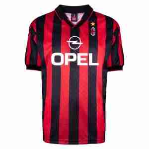 Tailandia Camiseta AC Milan Primera Equipacion Retro 1995 1996 Rojo