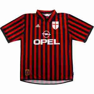 Tailandia Camiseta AC Milan Primera Equipacion Retro 1999 2000 Rojo