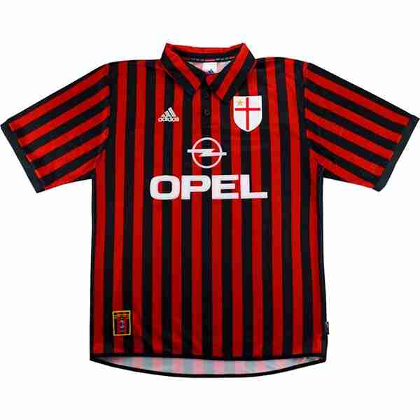 Camiseta AC Milan 1ª Retro 1999 2000 Rojo Tailandia Camiseta AC Milan Primera Equipacion Retro 1999 2000 Rojo