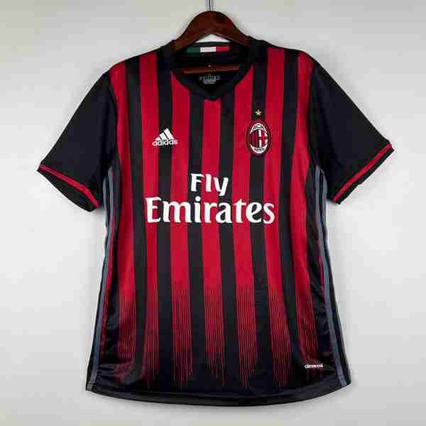 Tailandia Camiseta AC Milan 1ª Retro 2016-2017 Tailandia Camiseta AC Milan Primera Equipacion Retro 2016 2017
