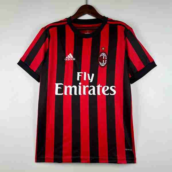 Tailandia Camiseta AC Milan 1ª Retro 2017-2018 Tailandia Camiseta AC Milan Primera Equipacion Retro 2017 2018