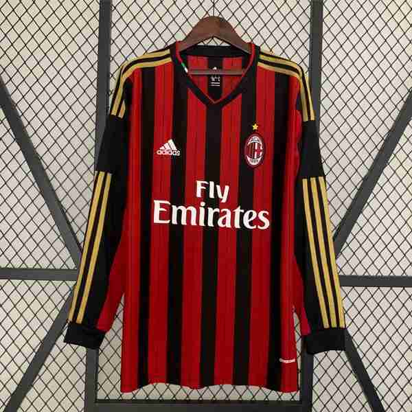 Tailandia Camiseta AC Milan 1ª ML Retro 2013 2014 Tailandia Camiseta AC Milan Primera Manga Larga Equipacion Retro 2013 2014