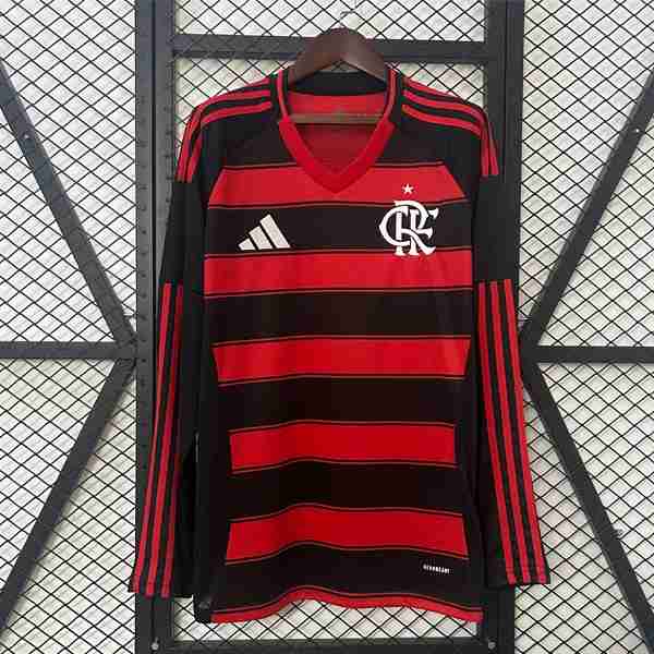 Tailandia Camiseta Flamengo 1ª ML 2025-2026 Tailandia Camiseta Flamengo Primera Manga Larga Equipacion 2025 2026