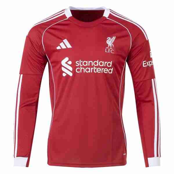Tailandia Camiseta Liverpool 1ª ML 2025-2026 Tailandia Camiseta Liverpool Primera Manga Larga Equipacion 2025 2026