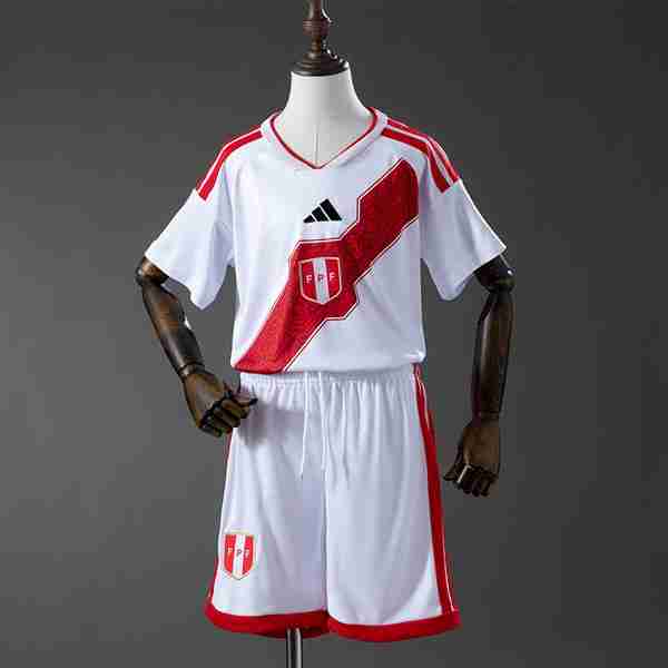 Camiseta Perú 1ª Niño 2026 Equipacion Perú Conjunto Niños Primera 2026