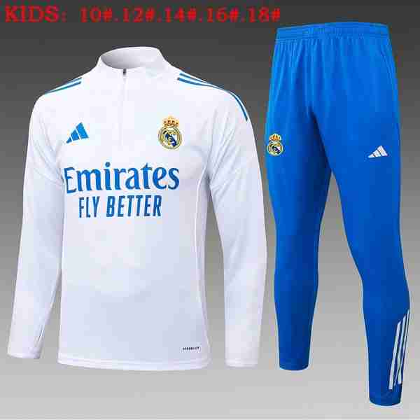 Ninos Sudadera De Training Real Madrid 2025-2026 Blanco 5 Sudadera Entrenamiento Niños Real Madrid 2025 2026 Blanco Azul