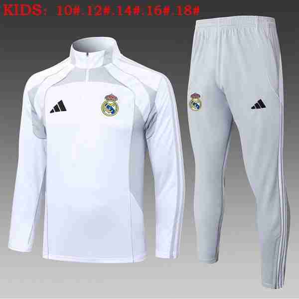 Ninos Sudadera De Training Real Madrid 2025-2026 Blanco 6 Sudadera Entrenamiento Niños Real Madrid 2025 2026 Blanco Gris