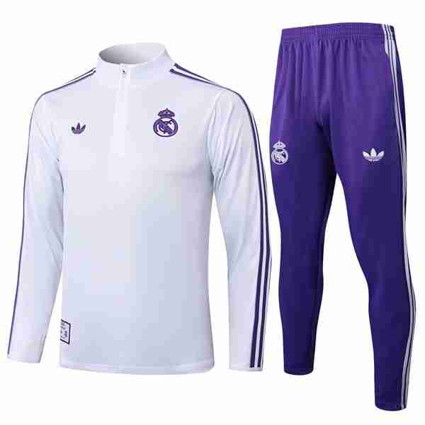 Sudadera De Training Real Madrid 2025-2026 Blanco 4 Sudadera Entrenamiento Real Madrid 2025 2026 Blanco Purpura