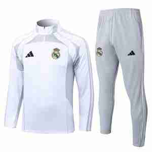 Sudadera Entrenamiento Real Madrid 2025 2026 Gris Blanco