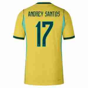 ANDREY SANTOS NO.17 Camiseta Brasil Primera Equipacion 2026 – Versión Jugador