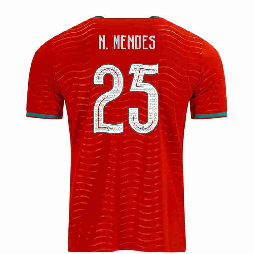 N. MENDES NO.25 Camiseta Portugal Primera Equipacion 2026 – Versión Jugador N. MENDES NO.25 Camiseta Portugal Primera Equipacion 2026 – Versión Jugador