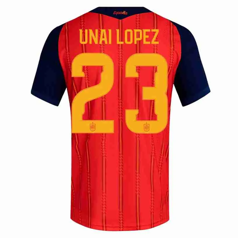 UNAI LOPEZ NO.23 Camiseta España Primera Equipacion 2026 – Versión Jugador