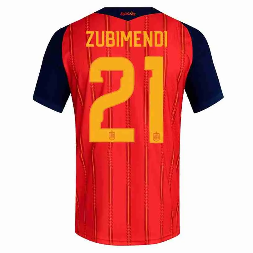 ZUBIMENDI NO.21 Camiseta España Primera Equipacion 2026 – Versión Jugador