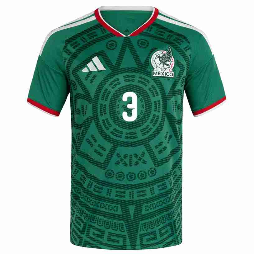 C. MONTES NO.3 Camiseta México Primera Equipacion 2026 – Versión Jugador_1 C. MONTES NO.3 Camiseta México Primera Equipacion 2026 – Versión Jugador_1